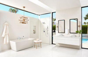 Pfister Polished Chrome Kenzo Widespread Bath Faucet LG49-DF2C