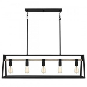Quoizel TPT142MBK Tippet Linear chandelier 5 lights matte black Island Light