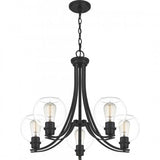 Quoizel PRUC5026MBK Pruitt Chandelier 5 light matte black Chandelier