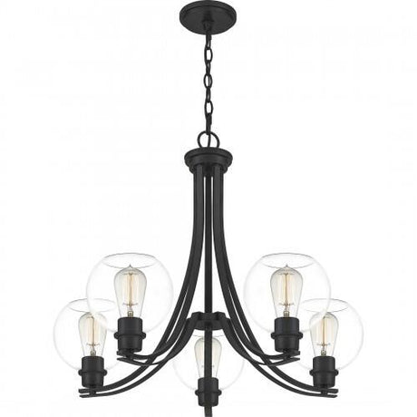 Quoizel PRUC5026MBK Pruitt Chandelier 5 light matte black Chandelier