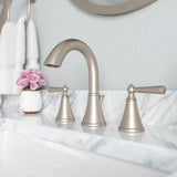 Saxton 2-Handle 8" Widespread Bathroom Faucet in Brushed Nickel