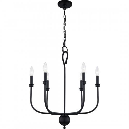 Quoizel BLA5022MBK Blanche Chandelier 6 lights matte black Chandelier