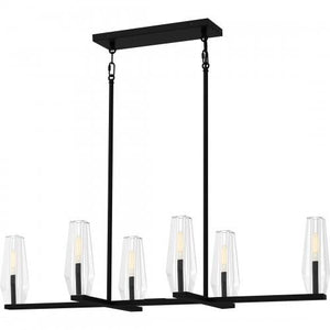 Quoizel MUT640MBK Malamute Linear chandelier 6 lights matte black Island Light