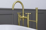Tisbury Traditional Free-standing Tub Filler with Hand Shower in Brushed Gold