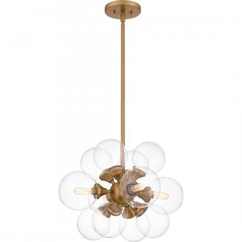 Quoizel GLI2820BWS Glinda Pendant 4 lights brushed weathered brass Pendant