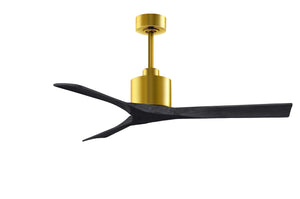 Matthews Fan NK-BRBR-BK-52 Nan 6-speed ceiling fan in Brushed Brass finish with 52” solid matte black wood blades