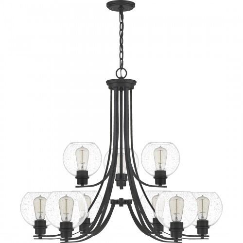 Quoizel PRUS5034MBK Pruitt Chandelier 9 light matte black Chandelier