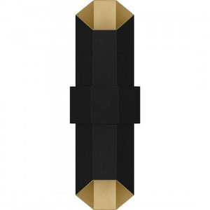 Quoizel CHS8407MBKG Chasm Outdoor wall led light matte black gold Outdoor Lantern