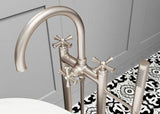 Tisbury Traditional 2-Handle Tub Filler with Hand Shower in Brushed Nickel