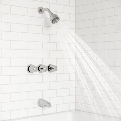 Polished Chrome Pfister 3-handle Tub & Shower Faucet With Metal KNO... LG01-3110