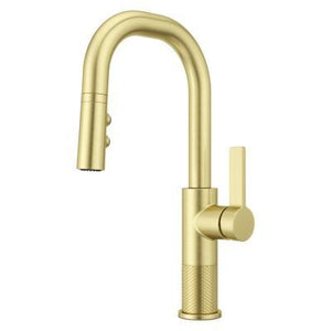 Montay 1-Handle Pull-Down Bar/Prep Faucet in Brushed Gold