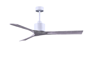 Matthews Fan NK-MWH-BW-60 Nan 6-speed ceiling fan in Matte White finish with 60” solid barn wood tone wood blades