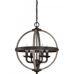 Quoizel FSN5204RK Fusion 4lts foyer  rustic black 16.5"d Pendant
