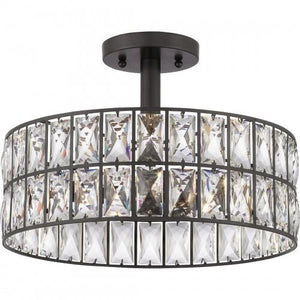 Quoizel QF4046WT Coffman Semi-flush mount 3 light western bronze Semi-Flush Mount