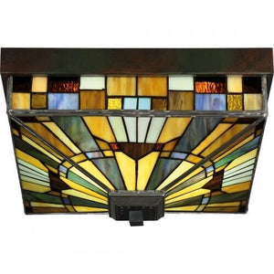 Quoizel TFIK1614VA Inglenook Flush mount tiffany 14" Flush Mount
