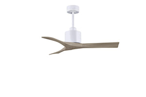 Matthews Fan NK-MWH-GA-42 Nan 6-speed ceiling fan in Matte White finish with 42” solid gray ash tone wood blades