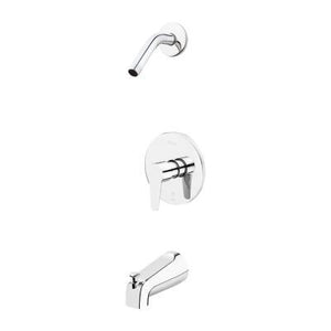 Pfirst Modern 1-Handle Tub & Shower, Trim Only Less Showerhead in Polished Chrome