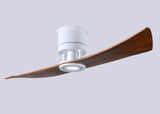 Matthews Fan LW-MWH-WA Lindsay ceiling fan in Matte White finish with 52" solid walnut tone wood blades and eco-friendly, dimmable LED light kit.