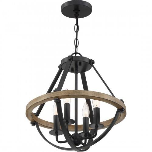 Quoizel BRL1716EK Bartlett Semi- flush mount 4 light earth black Semi-Flush Mount