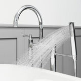 Tisbury Traditional 2-Handle Tub Filler with Hand Shower in Polished Chrome