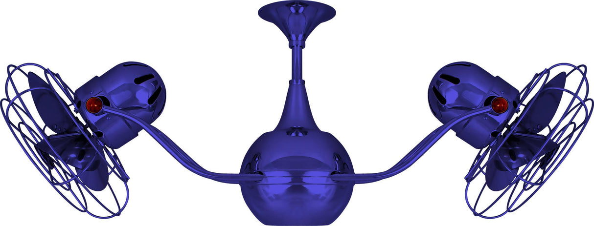 Matthews Fan VB-BLUE-MTL Vent-Bettina 360° dual headed rotational ceiling fan in Safira (Blue) finish with metal blades.