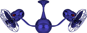 Matthews Fan VB-BLUE-MTL Vent-Bettina 360° dual headed rotational ceiling fan in Safira (Blue) finish with metal blades.