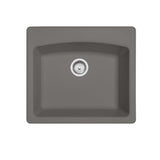 FRANKE ESSG25229-1 Ellipse 25.0-in. x 22.0-in. Stone Grey Granite Dual Mount Single Bowl Kitchen Sink - ESSH25229-1 In Stone Grey