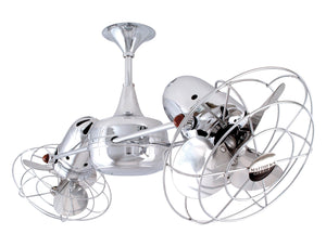 Matthews Fan DD-CR-MTL Duplo Dinamico 360” rotational dual head ceiling fan in Polished Chrome finish with Metal blades.