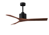 Matthews Fan NK-BK-WA-52 Nan 6-speed ceiling fan in Matte Black finish with 52” solid walnut tone wood blades