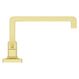 Verve 2-Handle 8 in. - 15 in. Widespread Bathroom Faucet without Handles with Ribbon Spout in Brushed Gold