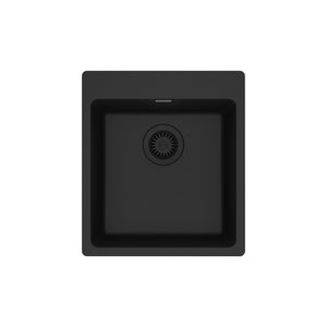 FRANKE MAG61015-MBK Maris Dual Mount 17.31-in x 19.69-in Granite Single Bowl Bar / Prep Sink in Matte Black In Matte Black