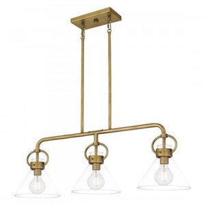 Quoizel WBS136WS Webster Linear chandelier 3 lights  weathered br Island Light
