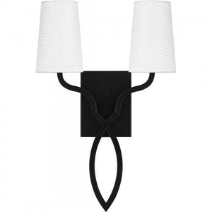 Quoizel QW16130MBK Quoizel Wood Wall 2 light matte black Wall Sconce