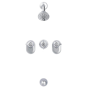 Gerber G004803483 Chrome Classics Three Handle By-pass Valve Body Tub & SHOWER...