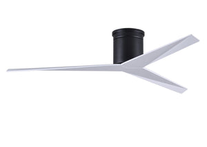Matthews Fan EKH-BK-WH Eliza-H 3-blade ceiling mount paddle fan in Matte Black finish with gloss white ABS blades.
