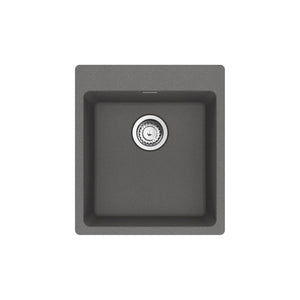 FRANKE MAG61015-SHG-S Maris Dual Mount 17.31-in x 19.69-in Granite Single Bowl Bar / Prep Sink in Stone Grey In Stone Grey