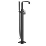Gerber D300544BST Satin Black Square Floor Mount Tub Filler Trim Kit With Handshower