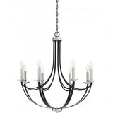 Quoizel ANA5008K Alana 8 light chandelier mystic blk Chandelier