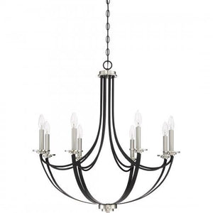 Quoizel ANA5008K Alana 8 light chandelier mystic blk Chandelier