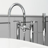 Tisbury Traditional 2-Handle Tub Filler with Hand Shower in Polished Chrome