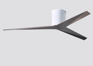 Matthews Fan EKH-WH-OO Eliza-H 3-blade ceiling mount paddle fan in Gloss White finish with old oak ABS blades.