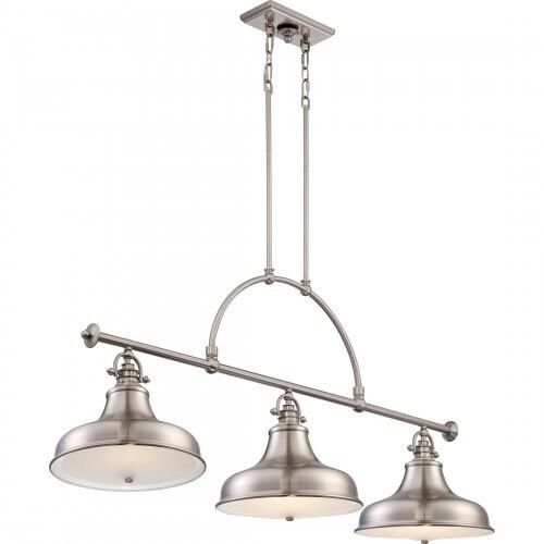 Quoizel ER353BN Emery Island chandelier brsh nikl 3lts Island Light