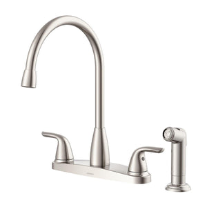 Gerber G0040167 Viper Two Handle High Arc Kitchen Faucet W/sidespray - Chrome