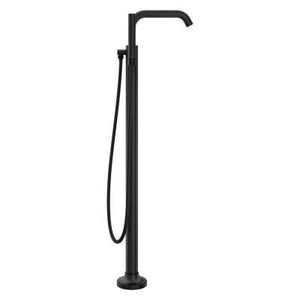 Pfister Matte Black 2-handle Tub Filler With Hand Shower LG6-1TNTB