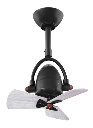 Matthews Fan DI-BK-WDBW Diane oscillating ceiling fan in Matte Black finish with solid barn wood blades.
