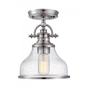 Quoizel GRTS1708BN Grant Semiflush mount 1 light brushed nickel Semi-Flush Mount
