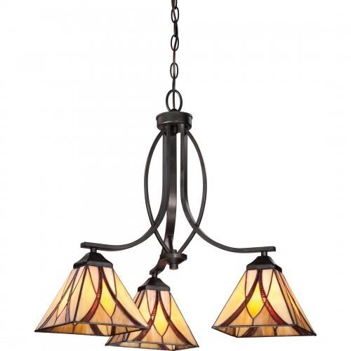 Quoizel TFAS5003VA Asheville Chandelier tiffany valiant bronze 3lt Chandelier