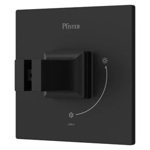 Pfister Matte Black Shower Valve Only Trim Without Handles R89-1VRVB
