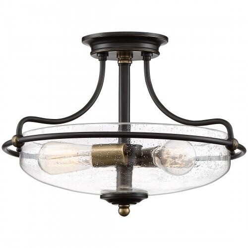 Quoizel GFC1717PN Griffin Semi flush 17"d palladian bronze Semi-Flush Mount