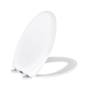 Gerber G0099849 White Adjustable Slow Close Elongated Toilet Seat With Cover